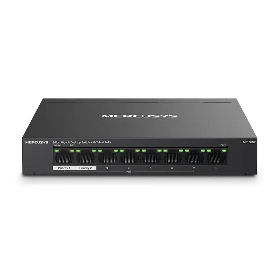MERCUSYS MS108GP SWITCH 8 PUERTOS GB CON 7 PUERTOS PoE+
