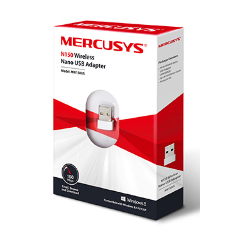 MERCUSYS MW150US NANO ADAPTADOR USB INALÁMBRICO N A 150 MBPS