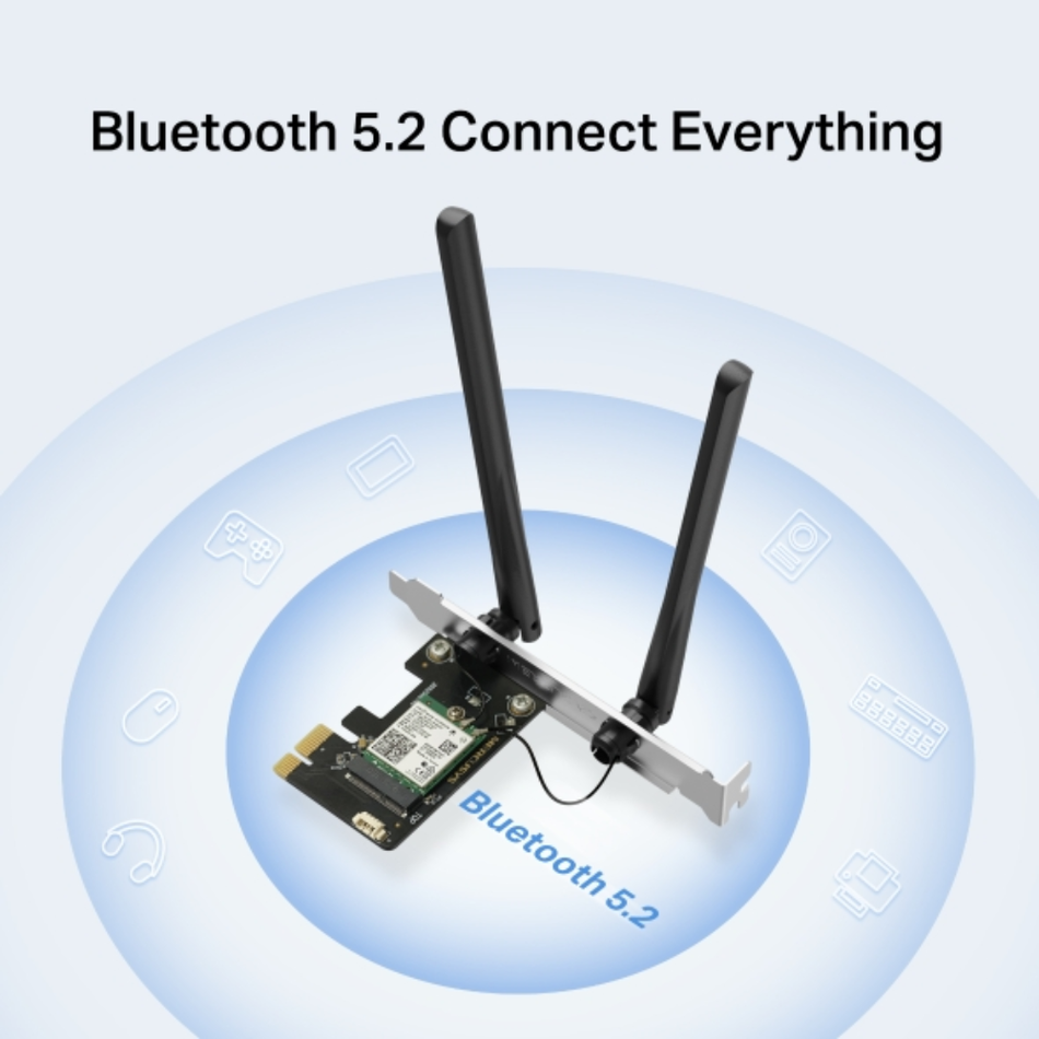 MERCUSYS MA80XE ADAPTADOR PCIe Wi-Fi 6 BLUETOOTH 5.2 AX3000