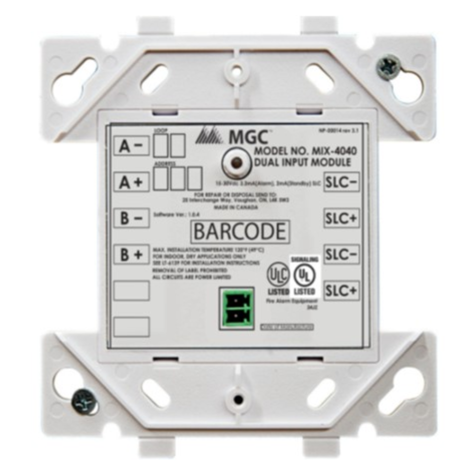 MIRCOM MIX-4040 MÓDULO DE MONITOREO DIRECCIONABLE PARA SERIE FX400