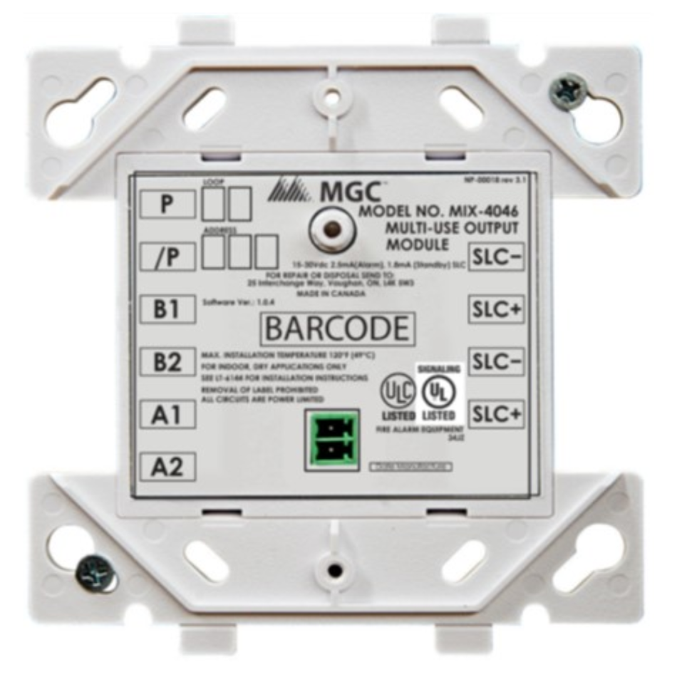 MIRCOM MIX-4046 MÓDULO DE CONTROL Y SUPERVISIÓN DIRECCIONABLE SERIE FX400