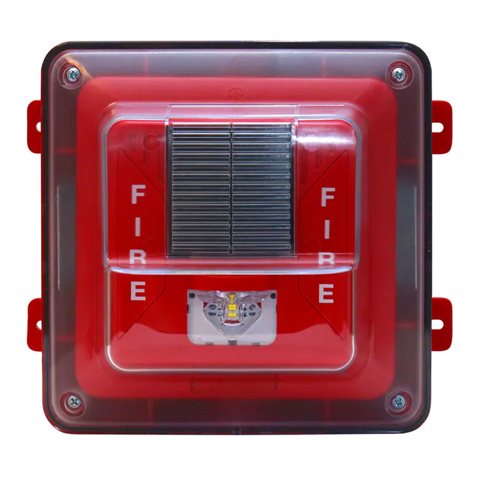 MIRCOM SPPS-204-25R-WP SIRENA DE ALARMA CON LUZ DE ESTROBO PARA PARED PROTEGIDO CONTRA INTEMPERIE, 25V