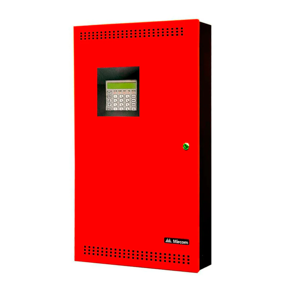 MIRCOM FA-301-12DDR PANEL DE ALARMA CONTRA INCENDIO CONVENCIONAL DE 12 ZONAS CON PANTALLA LCD