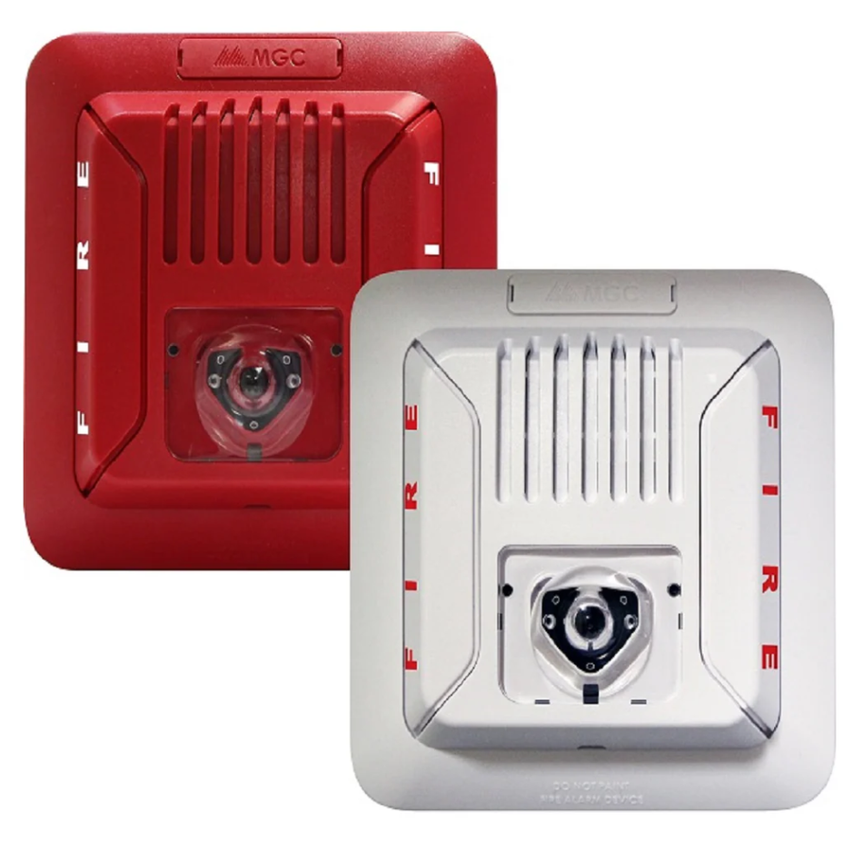 MIRCOM FHS-400C-RR SIRENA CON LUZ ESTROBO LED 24 V PARA TECHO, COLOR ROJO
