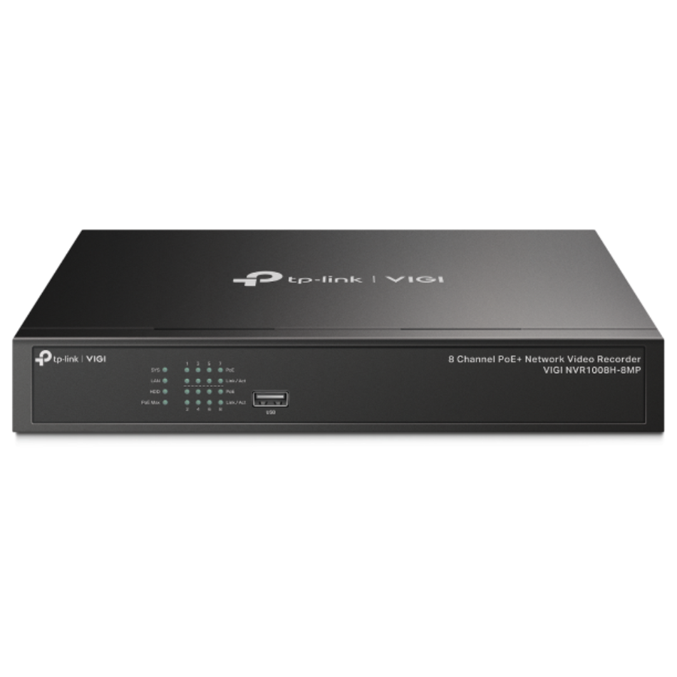 TP-LINK VIGI NVR1008H-8MP GRABADOR DE VIDEO NVR DE 8 CANALES POE+ 113W