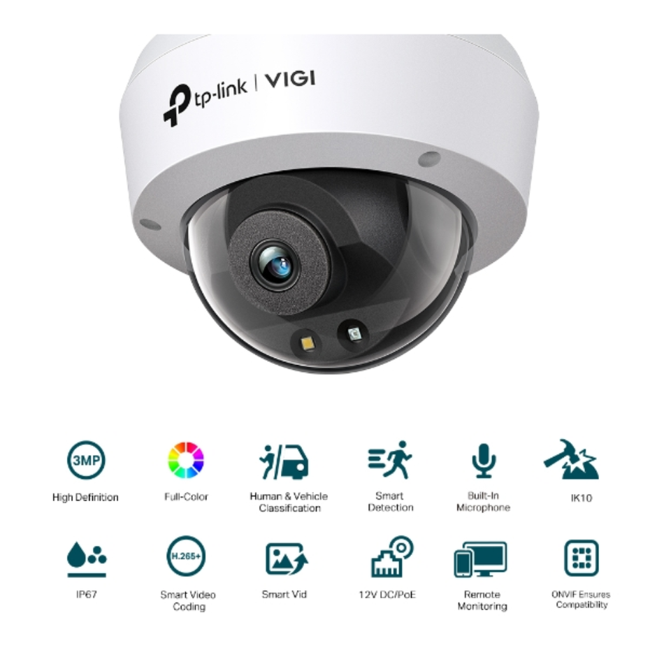 VIGI C230(2.8MM) CÁMARA DOMO IP ABS 3MP CON VISIÓN FULL COLOR E IR HASTA 30 M