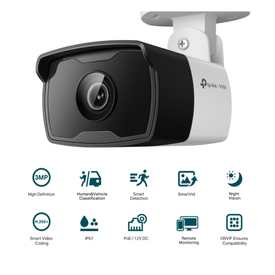 TP-LINK VIGI C330I(2.8MM) CÁMARA IP TIPO BULLET PARA EXTERIOR 3MP CON VISIÓN IR