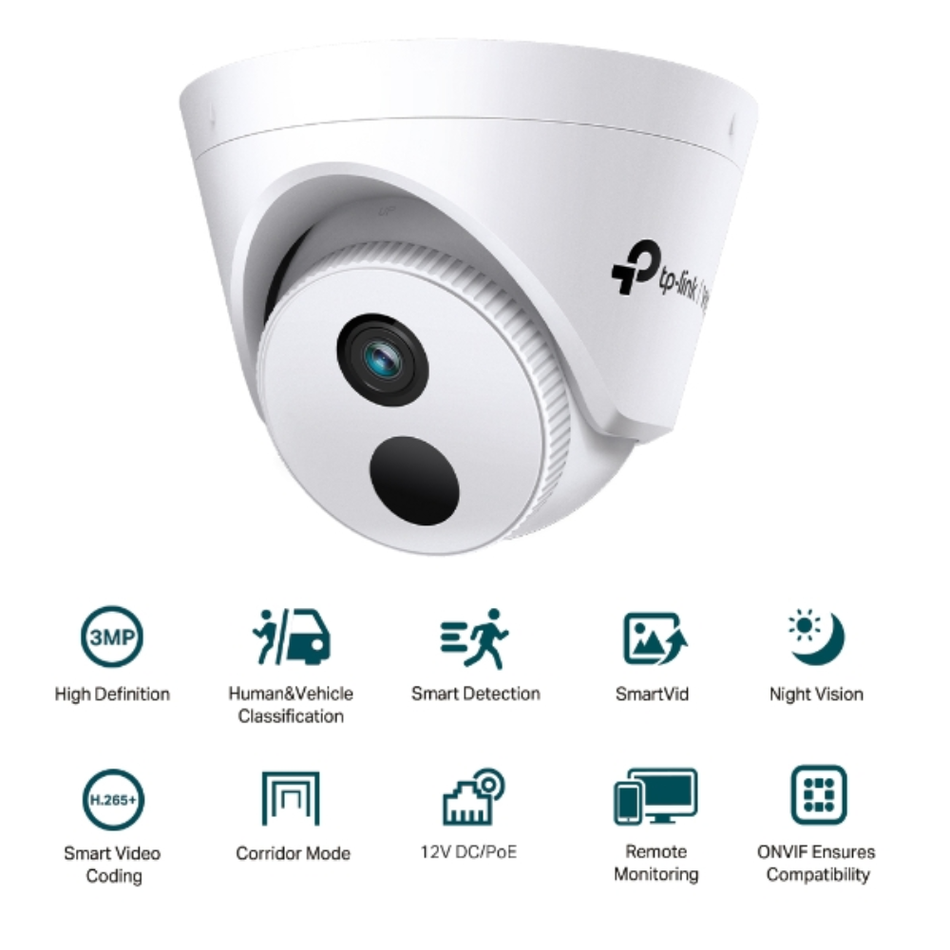 TP-LINK VIGI C430I(2.8MM) CÁMARA IP TIPO TURRET IR DE 3 MP
