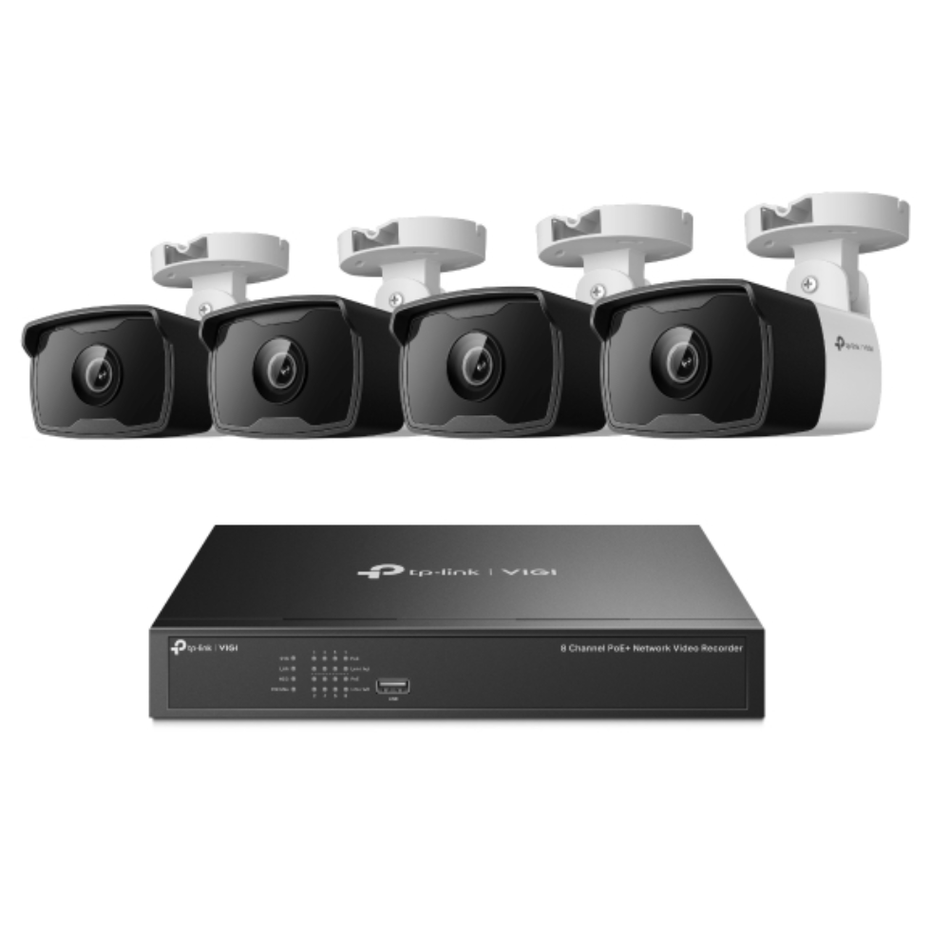 TP-LINK VIGI NK8P-B434I KIT DE 4 CÁMARAS BULLET DE 3 MP Y NVR DE 8 CANALES