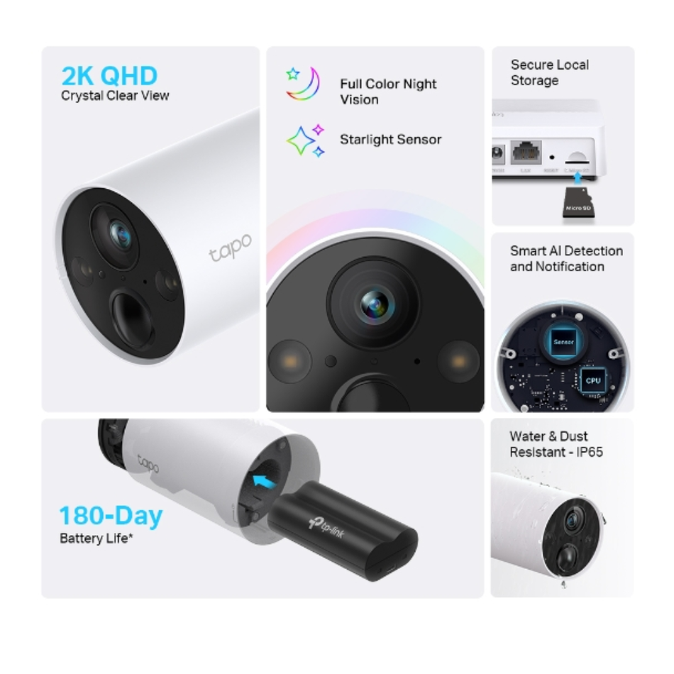 TP-LINK TAPO C420 CÁMARA DE SEGURIDAD WI-FI 2K CON BATERÍA