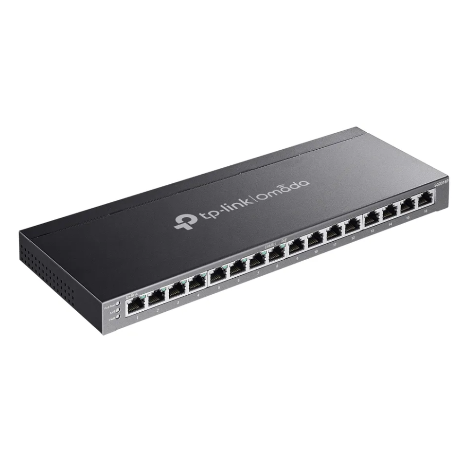 TP-LINK OMADA SG2016P  SWITCH ADMINISTRABLE DE 16 PUERTOS GIGABIT CON 8 PUERTOS POE+, 120W
