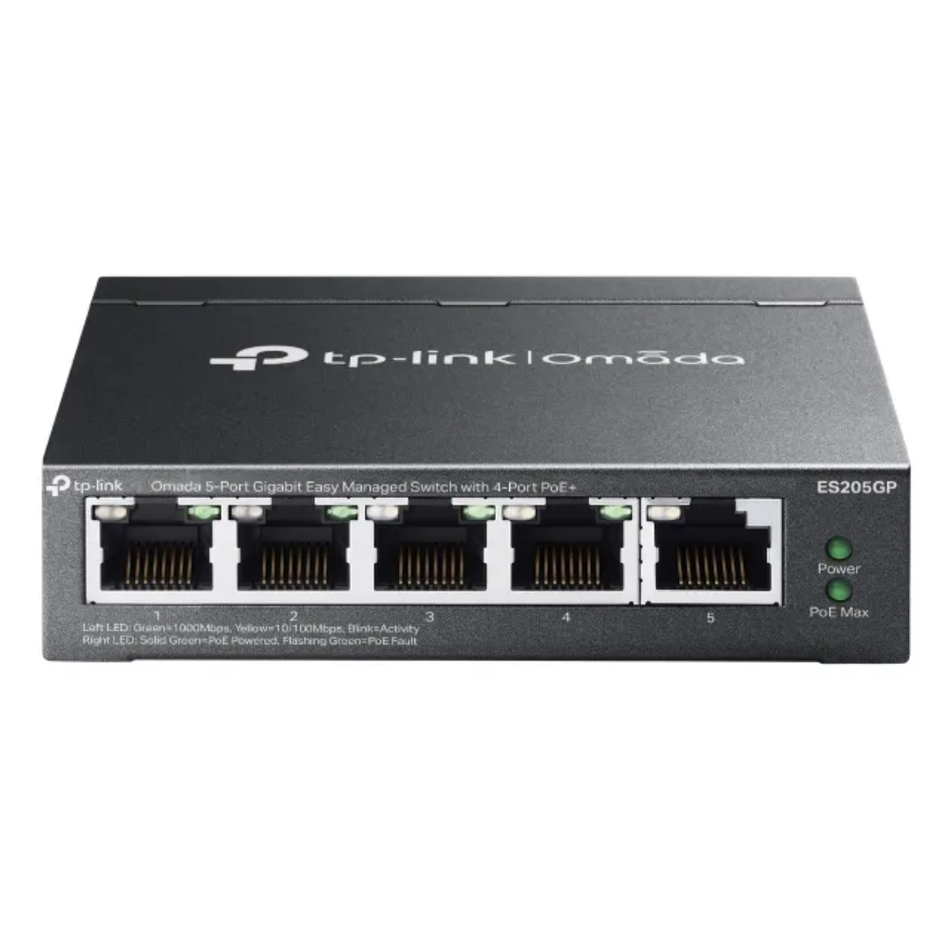 TP-LINK OMADA ES205GP SWITCH ADMINISTRABLE DE 5 PUERTOS CON 4 PUERTOS POE+
