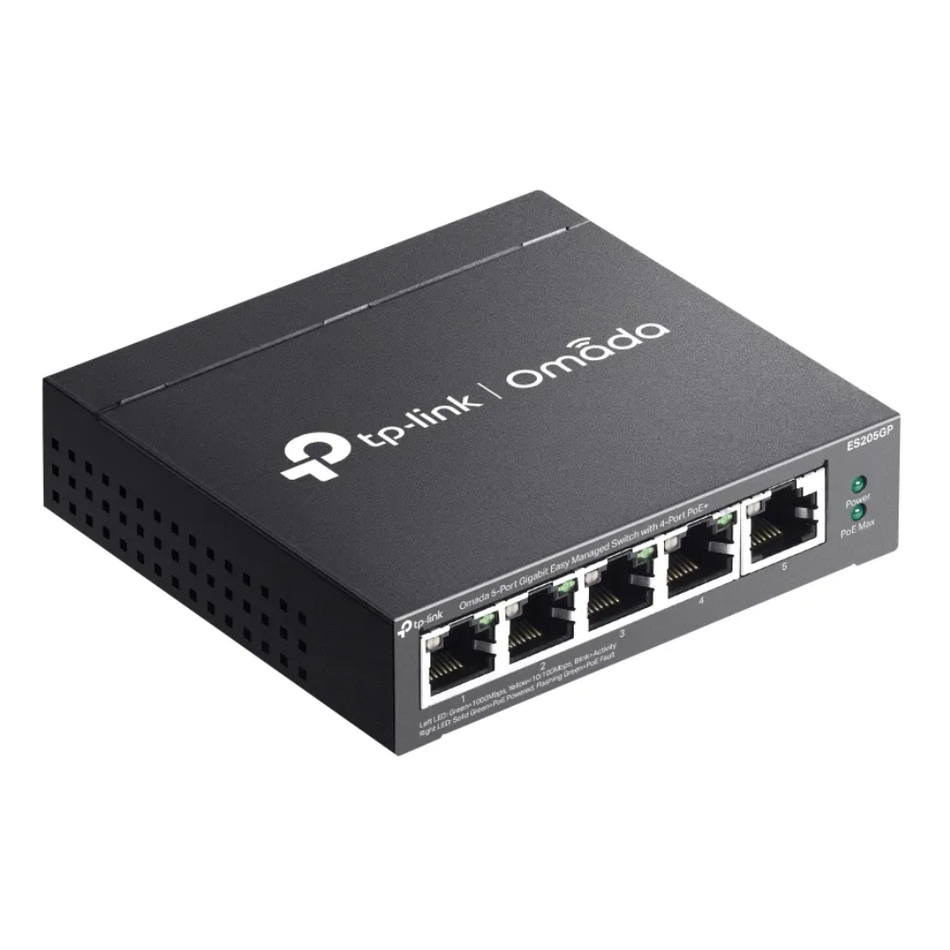 TP-LINK OMADA ES205GP SWITCH ADMINISTRABLE DE 5 PUERTOS CON 4 PUERTOS POE+