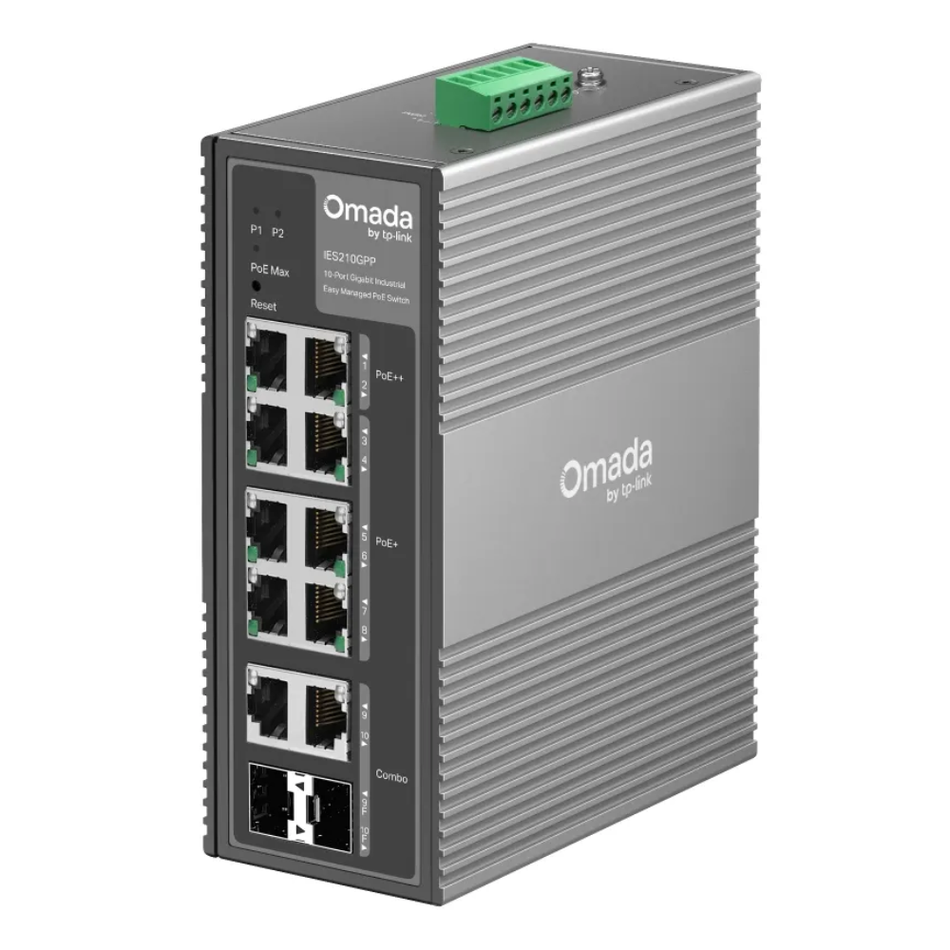 TP-LINK IES210GPP SWITCH INDUSTRIAL OMADA EASY SMART ADMINISTRABLE CON 6 PUERTOS POE+ Y 2 PUERTOS POE++