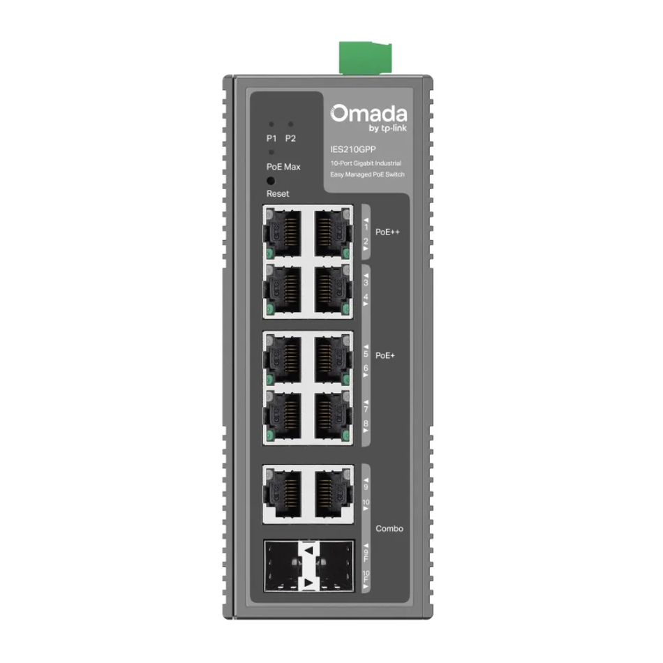 TP-LINK IES210GPP SWITCH INDUSTRIAL OMADA EASY SMART ADMINISTRABLE CON 6 PUERTOS POE+ Y 2 PUERTOS POE++