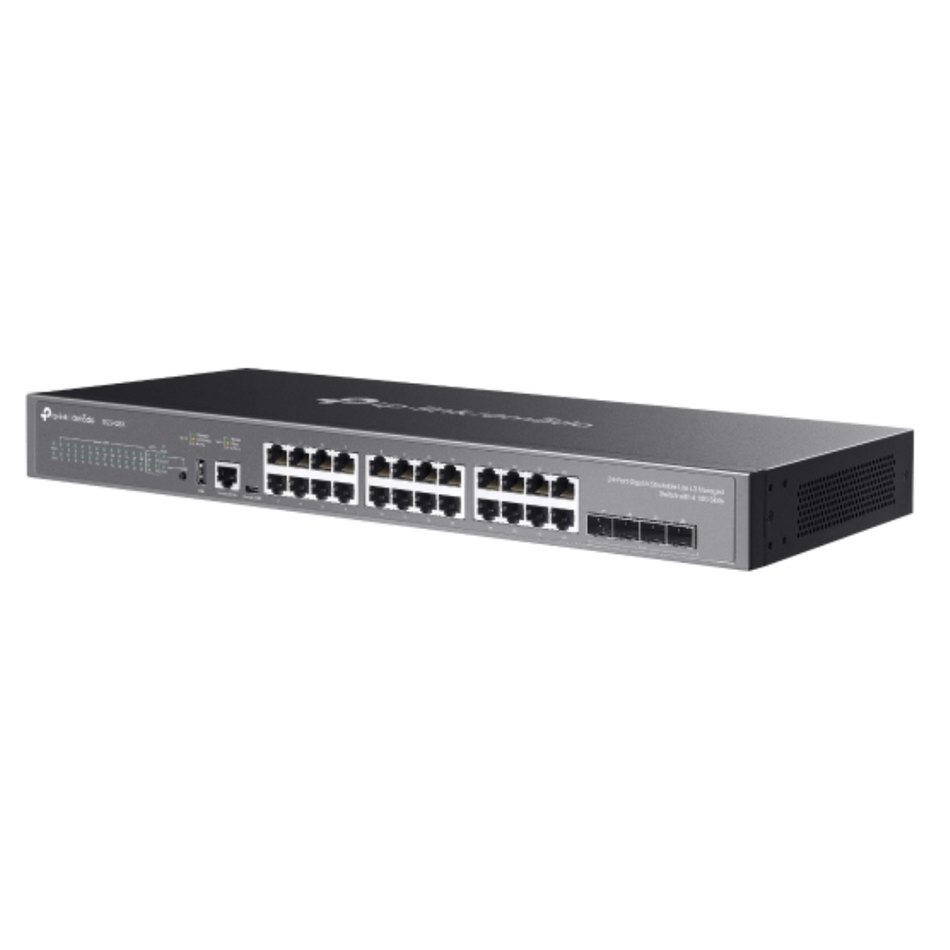 TP-LINK SG5428X SWITCH ADMINISTRABLE  L3 DE 24 PUERTOS GIGABIT STACKABLE LITE CON 4 SLOTS × 10G