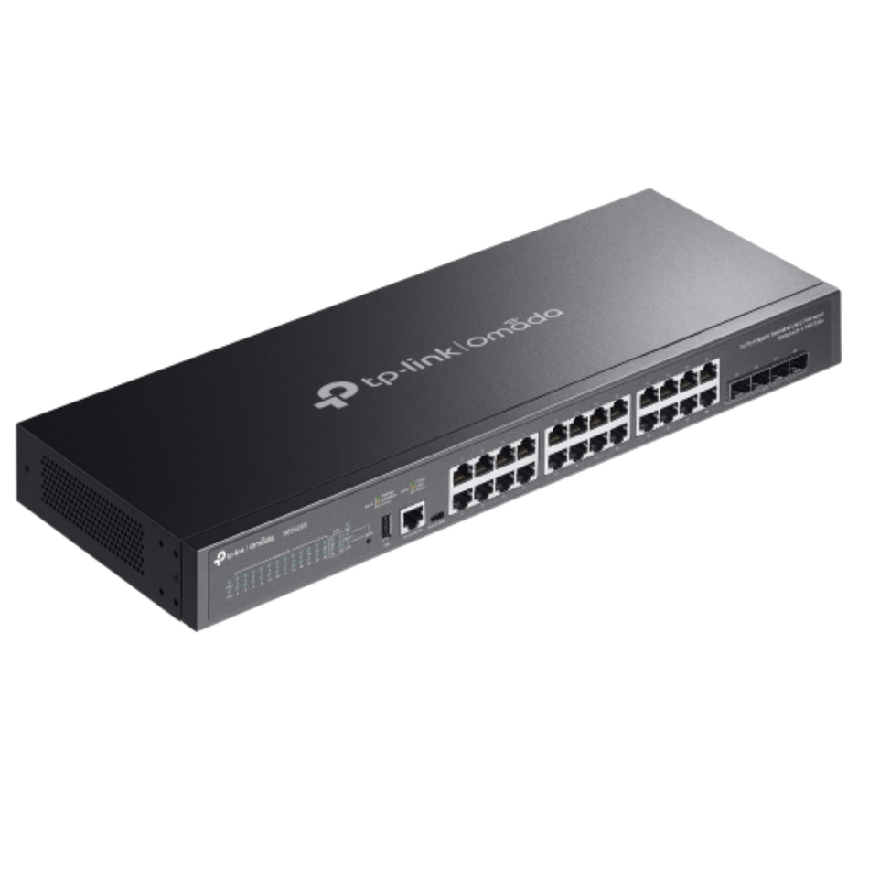 TP-LINK SG5428X SWITCH ADMINISTRABLE  L3 DE 24 PUERTOS GIGABIT STACKABLE LITE CON 4 SLOTS × 10G