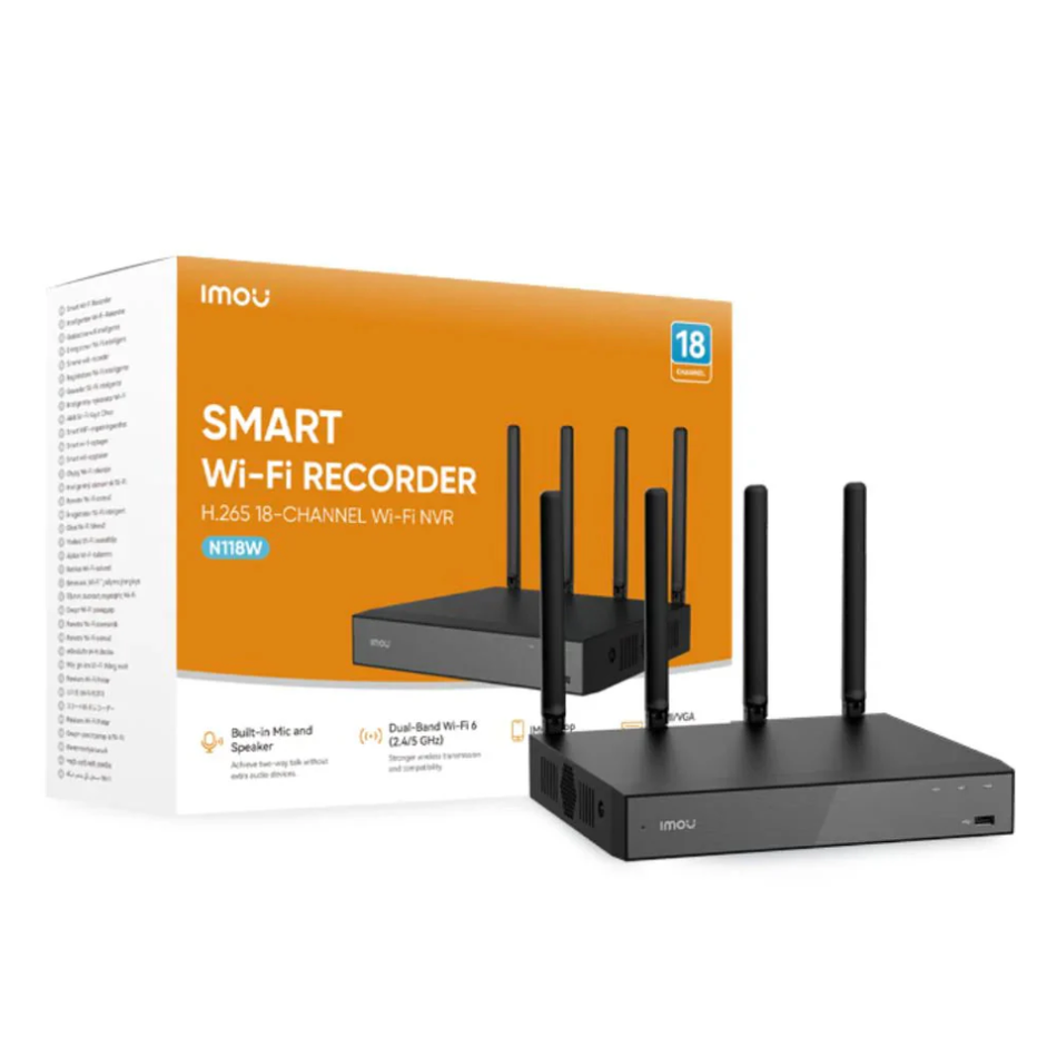 IMOU NVR-N118W-8A0E GRABADOR NVR WIFI 18 CANALES 4K 1 HDD