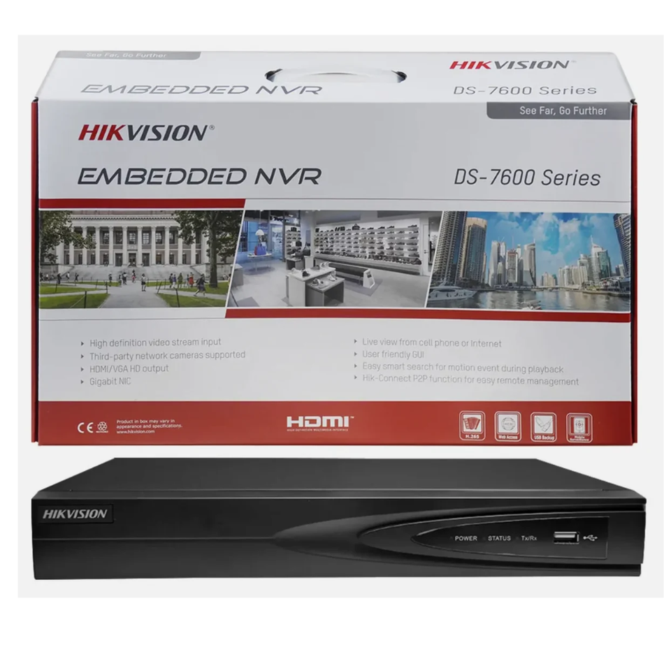 HIKVISION DS-7608NI-Q1 GRABADOR  NVR 8 CANALES 4K 8MP 80Mbps 1HDD