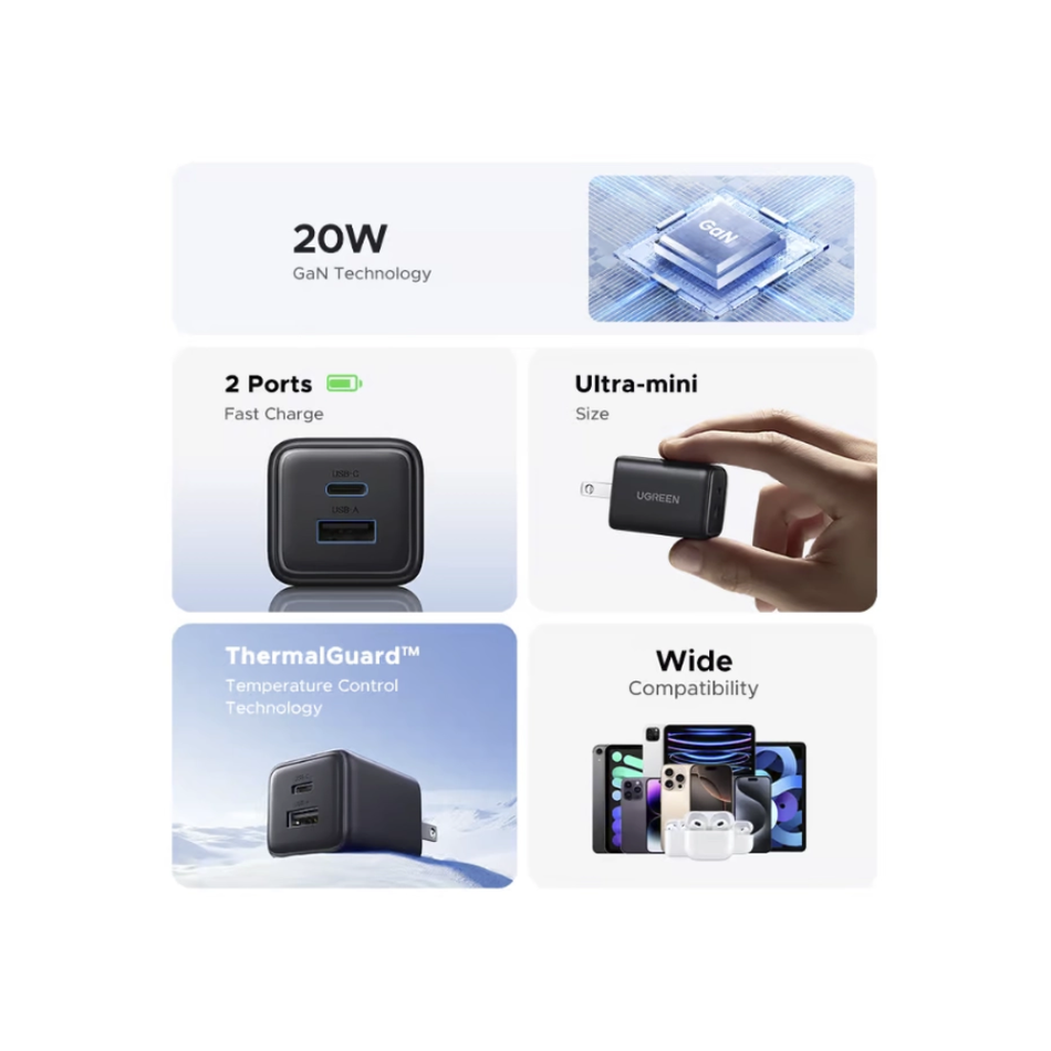 UGREEN 55533-X514 - FAST CHARGER 20W 1C1A GAN