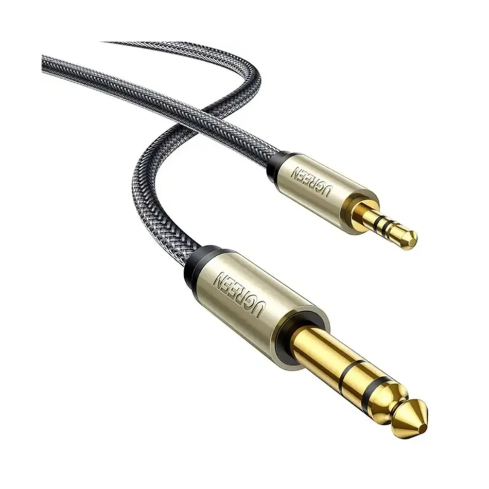 UGREEN 10630 - AV127 CABLE AUDIO STEREO TRS 3.5 MM A 6.35 MM - 5 MTS - GRIS
