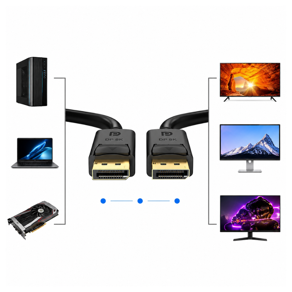 UGREEN 10213 - DP102 CABLE DISPLAY PORT 1.2 - MACHO A MACHO - 5 MTS