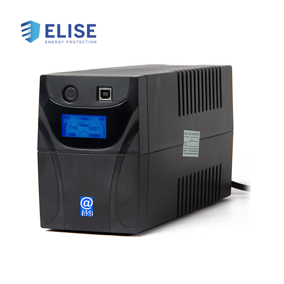 UPS INTERACTIVO ELISE @FASE, AUR-650-LCD-USB, 650VA / 360W, PUERTO INTELIGENTE USB-HID.