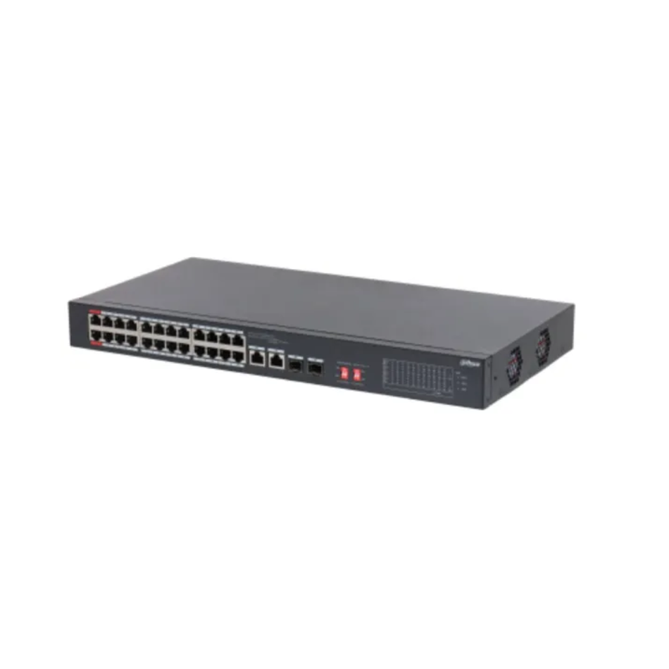 DAHUA DH-S3226-24ET-240 SWITCH POE 26 PUERTOS 24 100MBPS POE 2 PUERTOS 1000MBPS UPLINK 1-2