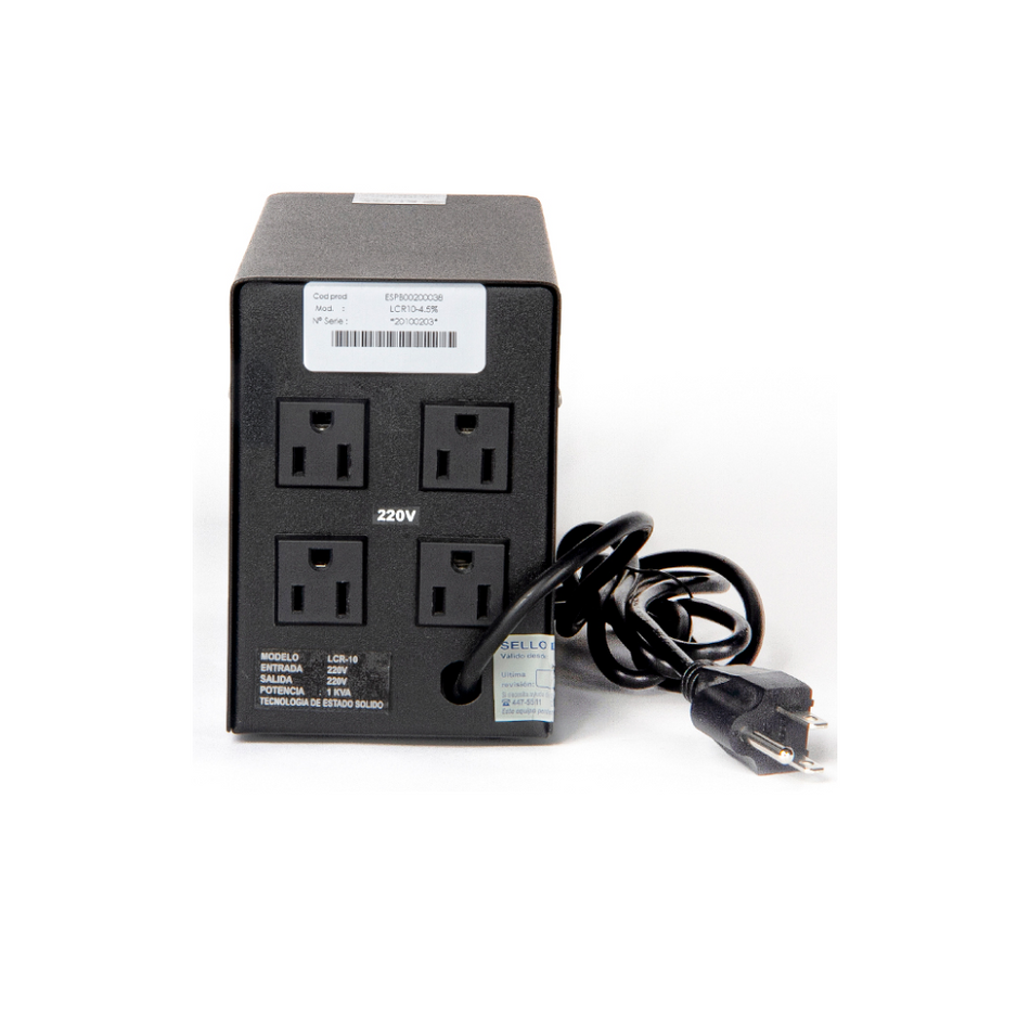 ESTABILIZADOR ELISE IEDA PODER SAFE LCR15-4.5%, SOLIDO, 1.5KVA, 220VAC, 4 TOMAS A 220VAC.