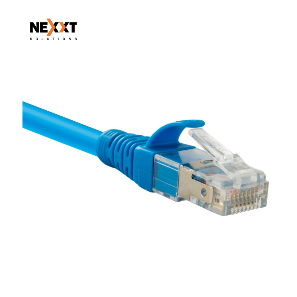 CABLE DE CONEXIÓN NEXXT SOLUTIONS NAB-PCS6A3FBL - CAT 6A, RJ-45 (M), 90CM, AZUL, LSZH, S/FTP