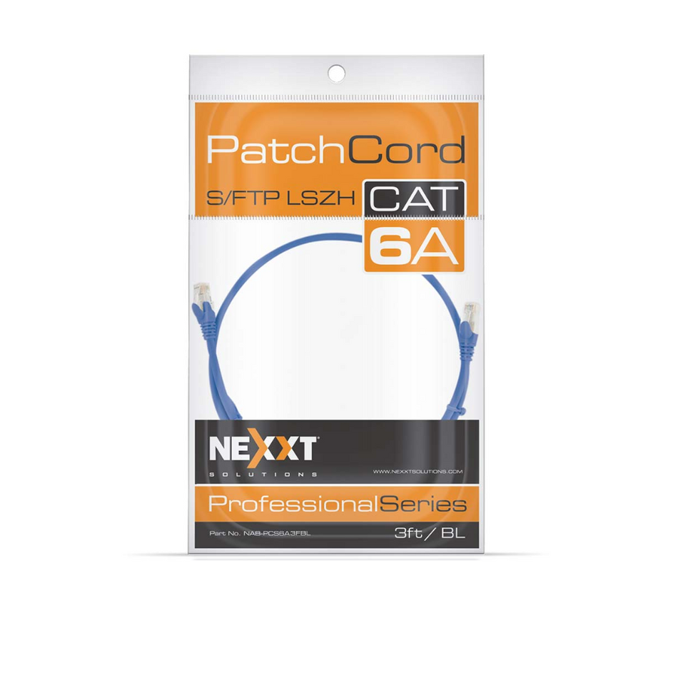 CABLE DE CONEXIÓN NEXXT SOLUTIONS NAB-PCS6A3FBL - CAT 6A, RJ-45 (M), 90CM, AZUL, LSZH, S/FTP