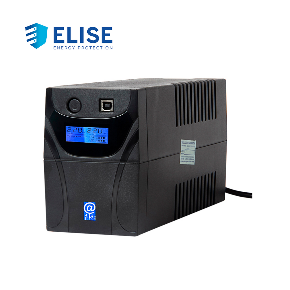 UPS INTERACTIVO ELISE @FASE, AUR-850-LCD-USB, 850VA / 480W, PUERTO INTELIGENTE USB-HID