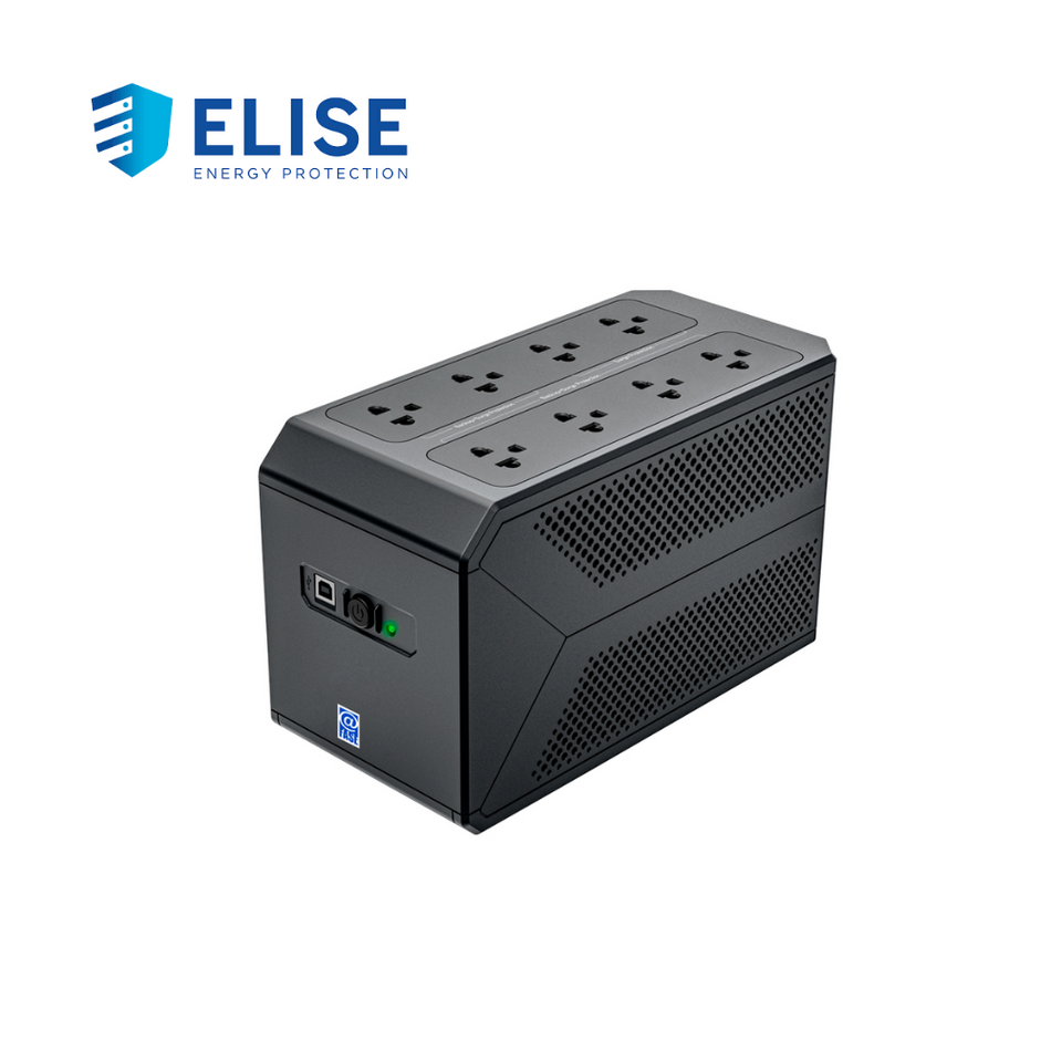 UPS INTERACTIVO ELISE SERIE POWER BOX, 1050VA / 600W, PUERTO INTELIGENTE USB-HID.