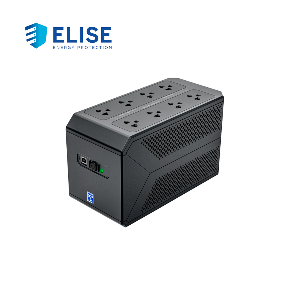 UPS INTERACTIVO ELISE SERIE POWER BOX, 850VA / 480W, PUERTO INTELIGENTE USB-HID.