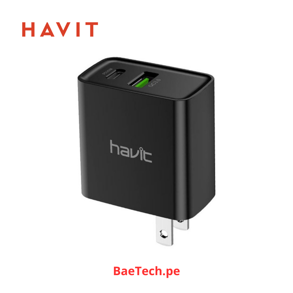 HAVIT HV-UC111 US - CARGADOR NEGRO - 20W - USB A - USB C