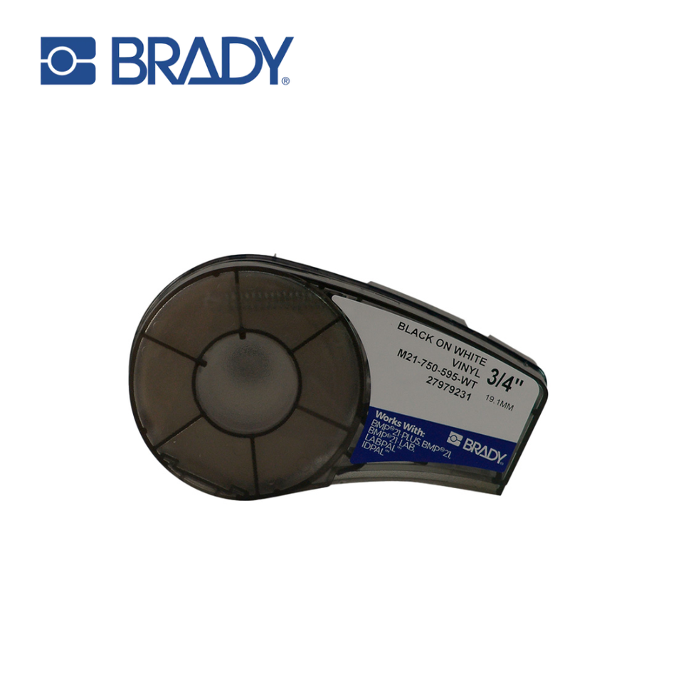 BRADY M21-750-595-WT ETIQUETA ADHESIVA VINYL 19.0MM X 6.4 MTS. COLOR BLANCO