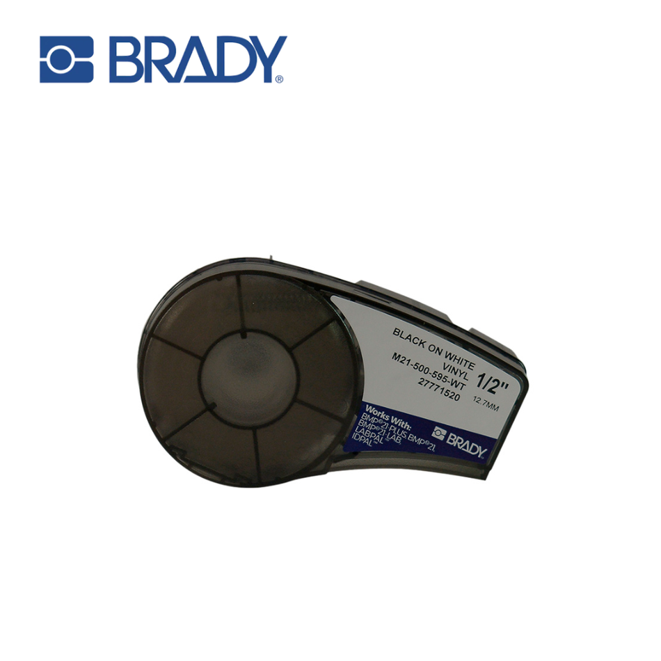 BRADY M21-500-595-WT ETIQUETA ADHESIVA VINYL 12.70MM X 6.4 MTS. COLOR BLANCO