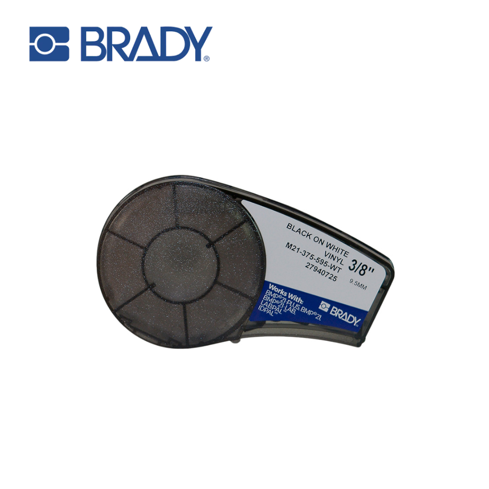 BRADY M21-375-595-WT ETIQUETA ADHESIVA VINYL 9.5MM X 6.4 MTS. COLOR BLANCO