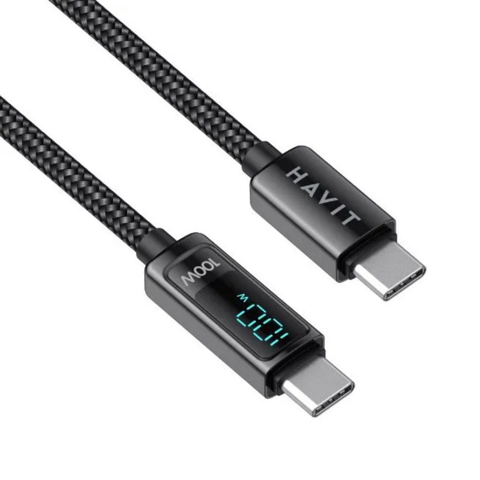 HAVIT CB6247-BLACK- CABLE USB TIPO C A C - MATERIAL NYLON TRENZADO