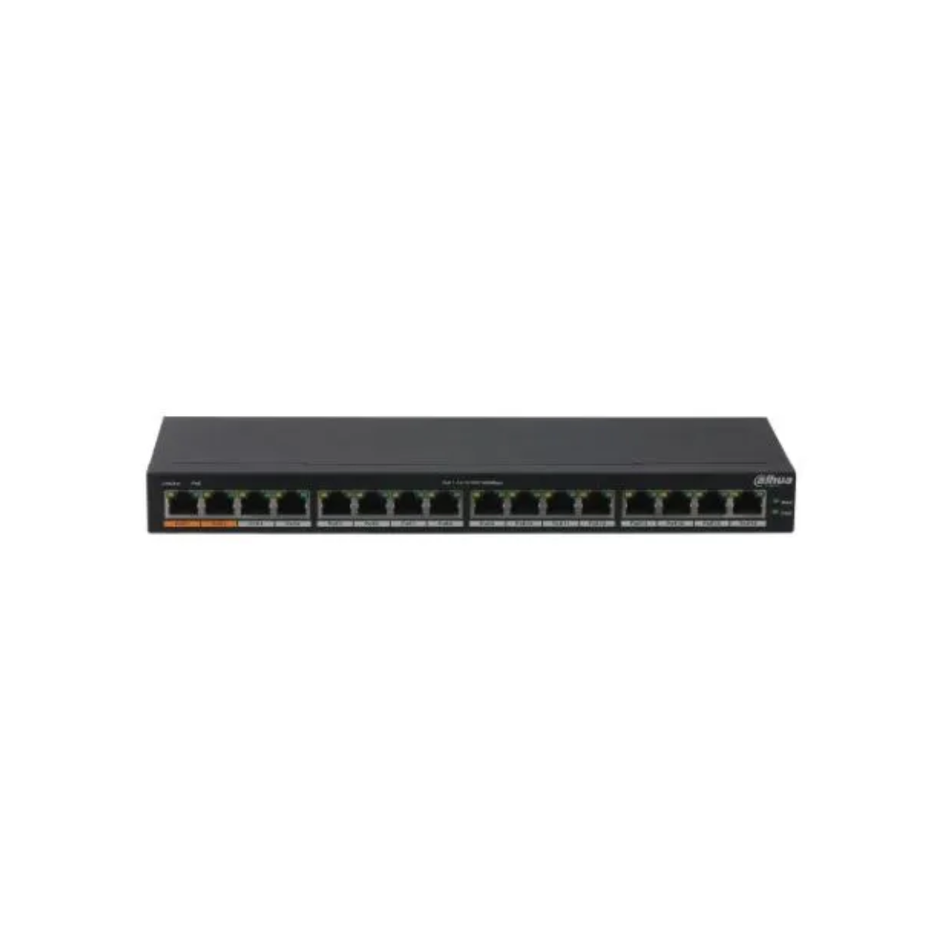DAHUA DH-PFS3016-16GT-190 -SWITCH POE GIGABIT 16 PUERTOS, NO ADMINISTRABLE 190W