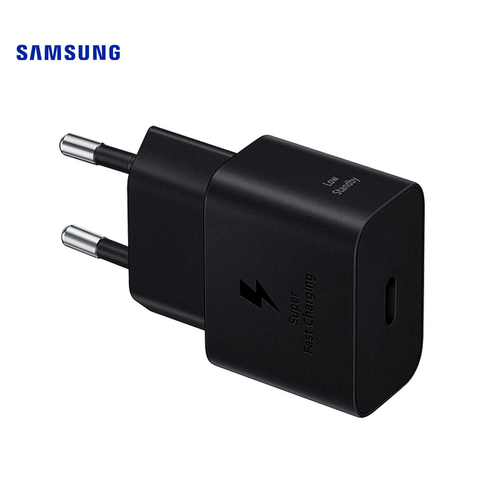 Adaptador de carga rápida USB-C (25W) con cable, color negro