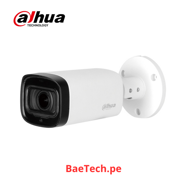 DAHUA DH-HAC-HFW1200R-Z-IR6-A Camara de vigilancia HDCVI Tubo Full hd. Camara Bullet 2MP 1080P. Lente motorizada 2.7-12mm. IP67. Vision nocturna IR 60m. Microfono incorporado. Carcasa metal