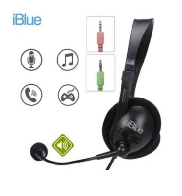 AUDIFONO C/MICROF. IBLUE HS-2001BK 3.5MM NEGRO