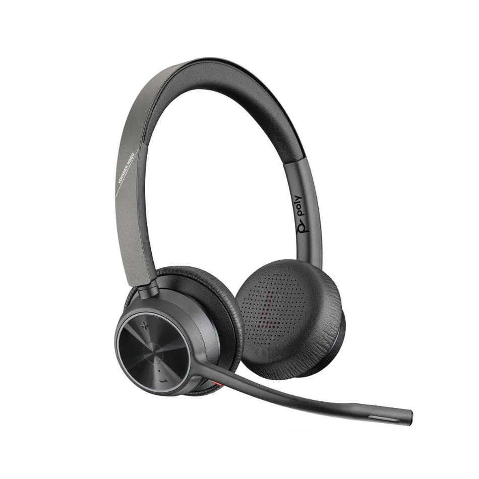 Auriculares Poly Voyager 4300 UC 4320 Con cable/Inalámbrico Sobre la oreja, Sobre la cabeza Estéreo - Negro