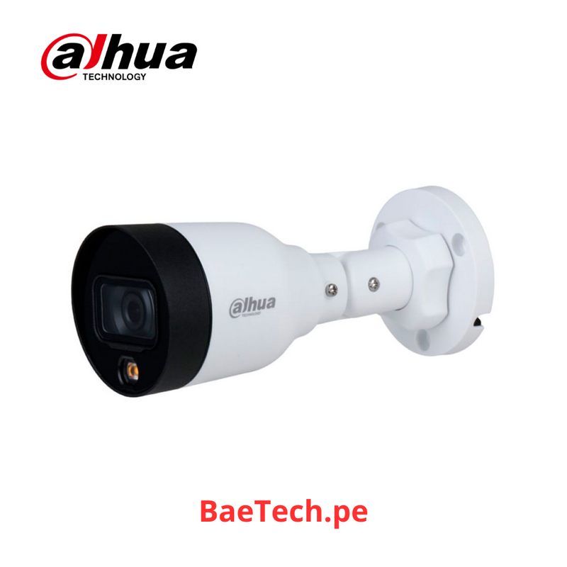 DAHUA IPC-HFW1239S1-LED-S5 - CAMARA TUBO INTERIOR IP | FULL-COLOR | 2.0 MP | H.265+ | DWDR | LED 15M | IP67 | PoE