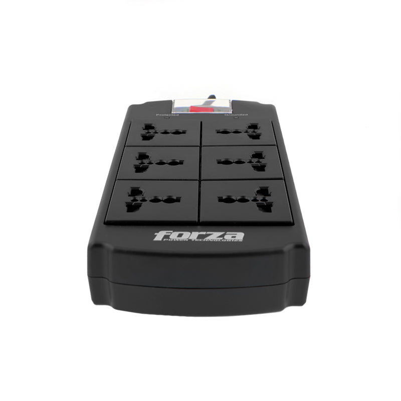 SUPRESOR DE PICOS FORZA 6 TOMAS - FSP-06MN - CAPACIDAD 1800W - COMPATIBILIDAD UNIVERSAL