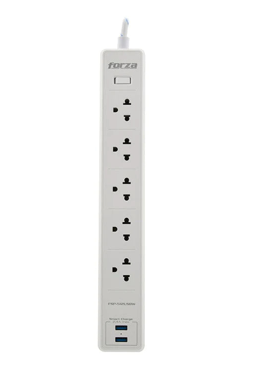 Regleta Supresor (6 Servicios+2 Usb)  110/220V FORZA (FSP-612USBW)