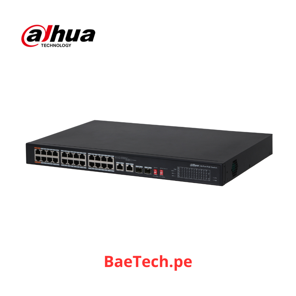 DAHUA PFS3226-24ET-240 - SWITCH GB CAPA 2/24PT POE GIGA/802.3af/at/240W
