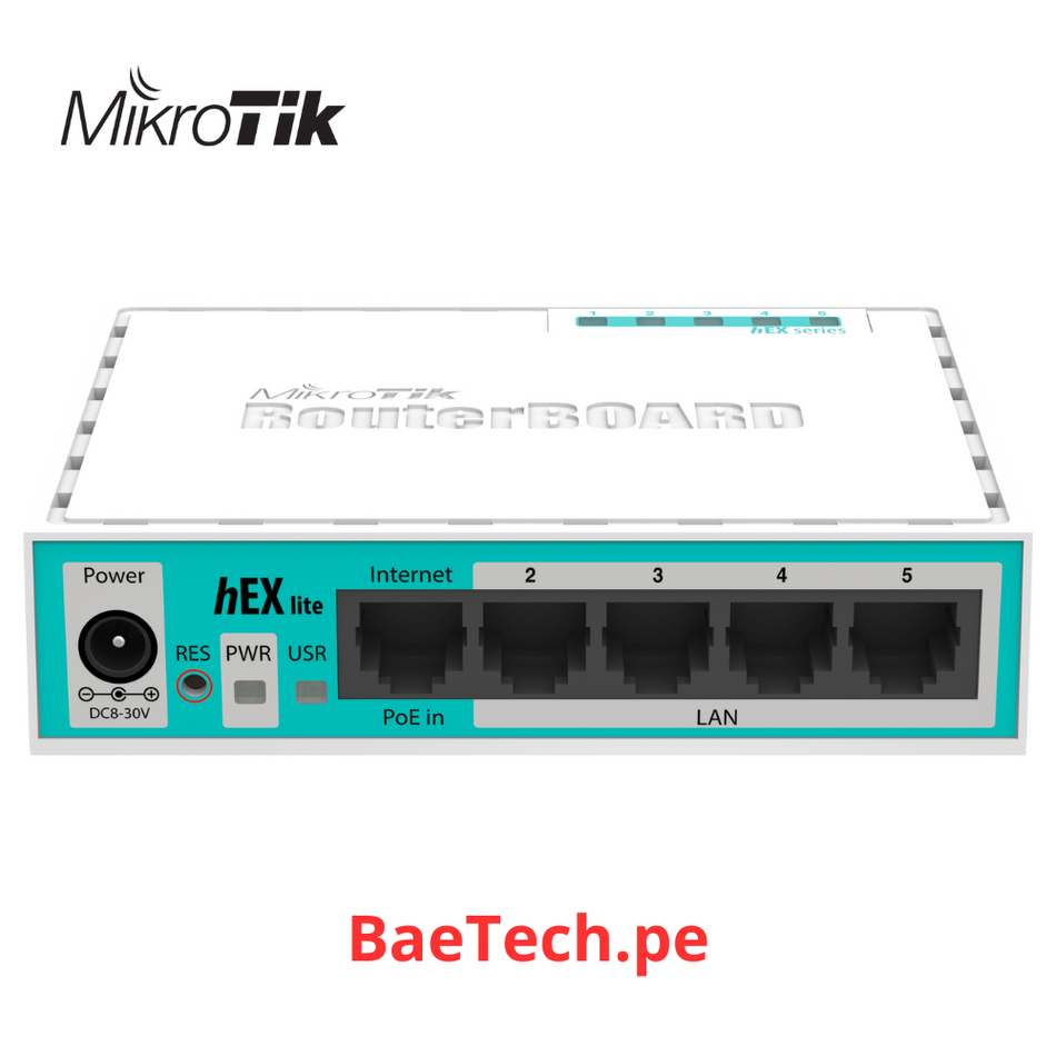 MIKROTIK RB750r2 - ROUTER BOARD 4 LAN RJ-45, 1 WAN RJ-45, PoE.