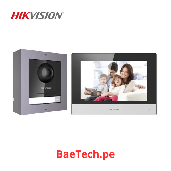 Kit videoportero IP HIKVISION DS-KIS602 pantalla lcd tactil 7" con camara full hd 2mp
